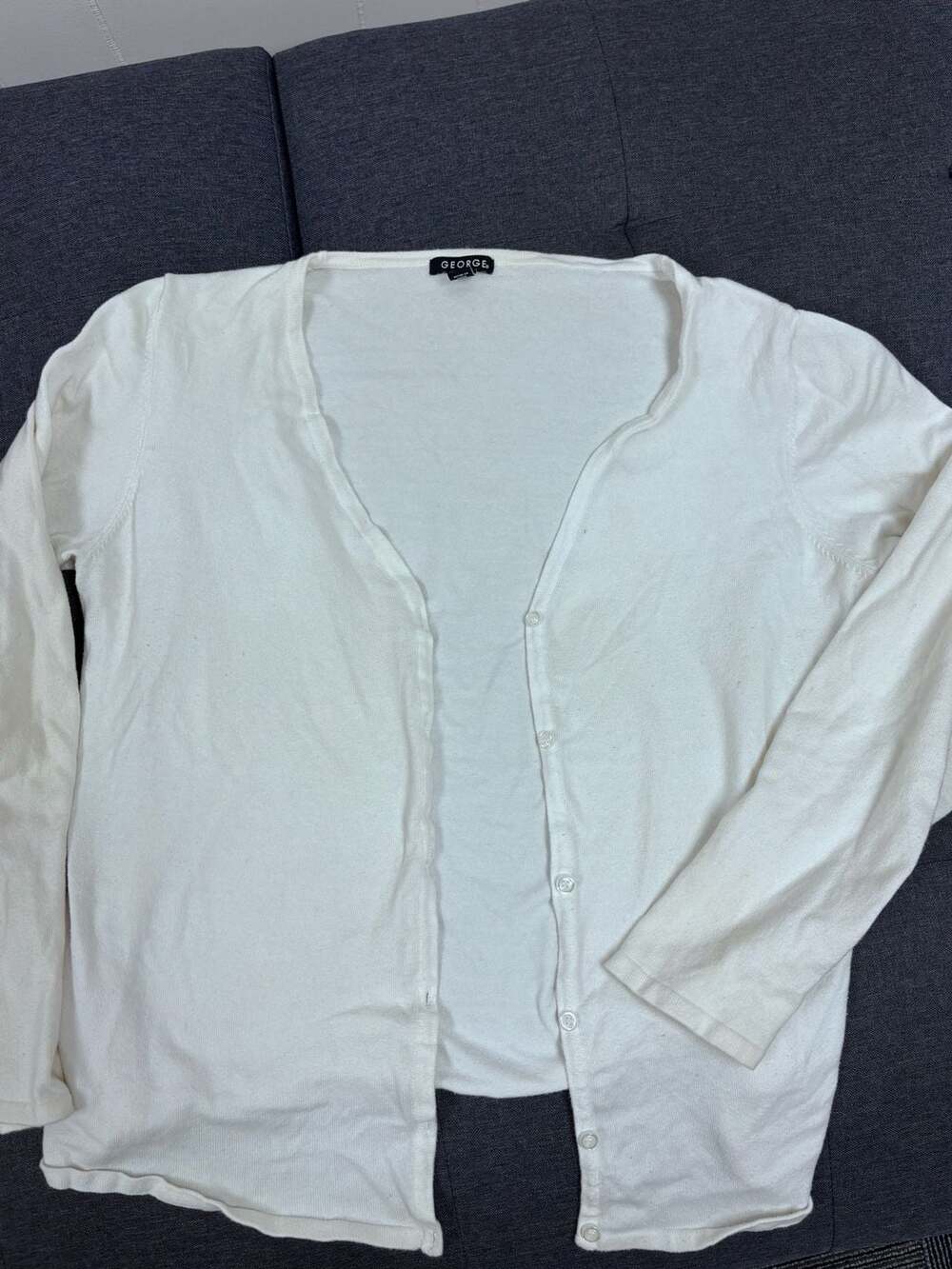 George Cream Long Sleeve Button Up Cardigan Size XL 16-18